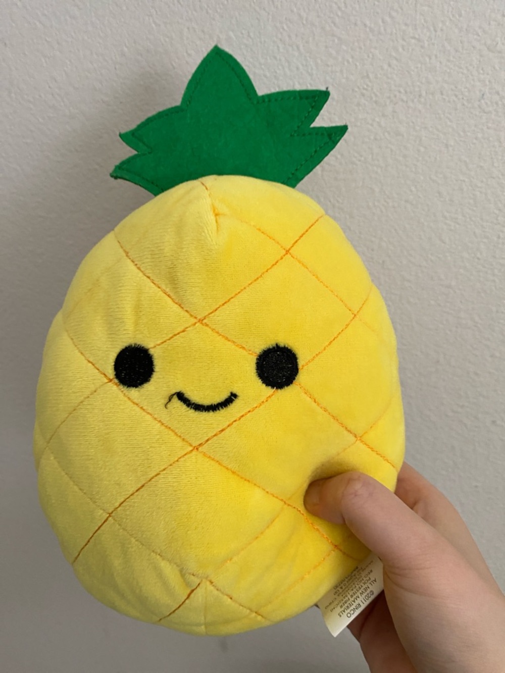 Yellow Pineapple Plush Toy with Green Top